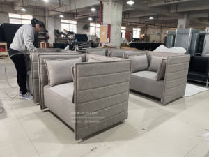 Bz008 # Canapé modulaire en tissu moderne et économique avec <span class=keywords><strong>accoudoirs</strong></span> pour bureau - Product Image 4