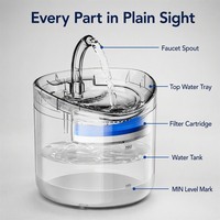 Fontaine à eau automatique pour chat écologique, ultra silencieuse, distributeur d'eau pour animaux de compagnie avec alimentation rechargeable