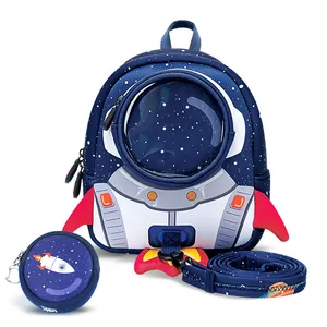 बैग बच्चों प्यारा 3D रॉकेट नर्सरी विरोधी खो मिनी पट्टा के साथ लड़कों और लड़कियों के बच्चे बच्चा backpacks