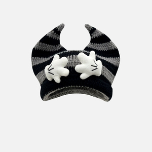 2025 dễ thương và hài hước <span class=keywords><strong>Mickey</strong></span> Chuột sừng dệt kim mũ cho phụ nữ không thấm nước len hợp thời trang cho mùa xuân mùa thu Y2K Abi-phong cách - Product Image 1