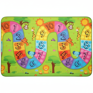 Tapis de jeu simple face 200x140x1,5 cm XPE pour bébé-Mousse non toxique imperméable enroulable Numéro coloré Route Colurful - Product Image 1