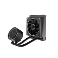 Refroidisseur liquide AIO 120 ARGB noir avec tête de miroir infini rotative, ventilateur à anneau coloré, 200W PC