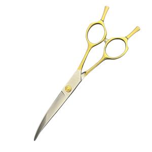 Tijeras de peluquería para mascotas My-7, 7 pulgadas, curvadas, de acero inoxidable, mango dorado, acabado mate, para cortar el pelo de perros - Product Image 3