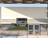 Cuisine Modulaire Autonome Durable pour Espaces Extérieurs – Ensemble d'Armoires Anti-Intempéries pour Aménagement de Villa, Patio et Cour