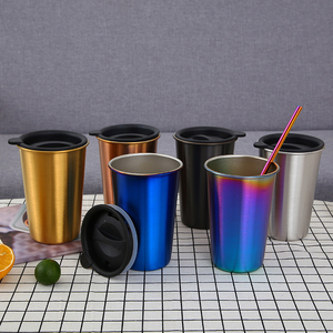 500 ml Voyage Tasse À Bière En Acier Inoxydable Gobelet Tasses de Pinte Avec Paille Et Couvercle - Product Image 2