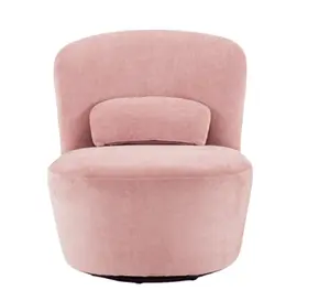 Cadeira moderna com almofada curvada e redonda, poltrona de veludo creme Boucle em tecido confortável, cor cinza personalizada