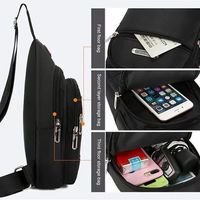 Bandolera de Pecho Impermeable para Hombre con Puerto para Auriculares, Bolso de Hombro Ligero para Móvil