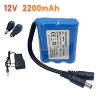 Pack de batteries au lithium rechargeable 18650-3S2P 12V 5200mAh avec chargeur US/EU pour éclairage solaire LED, système de surveillance de sécurité