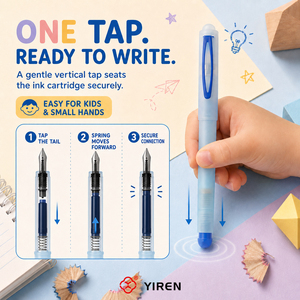 YIREN Nuova <span class=keywords><strong>Penna</strong></span> <span class=keywords><strong>Stilografica</strong></span> in Plastica Cancellabile con Installazione Rapida della Cartuccia d'Inchiostro, Punta 0.38mm, Regalo per Bambini - Product Image 4