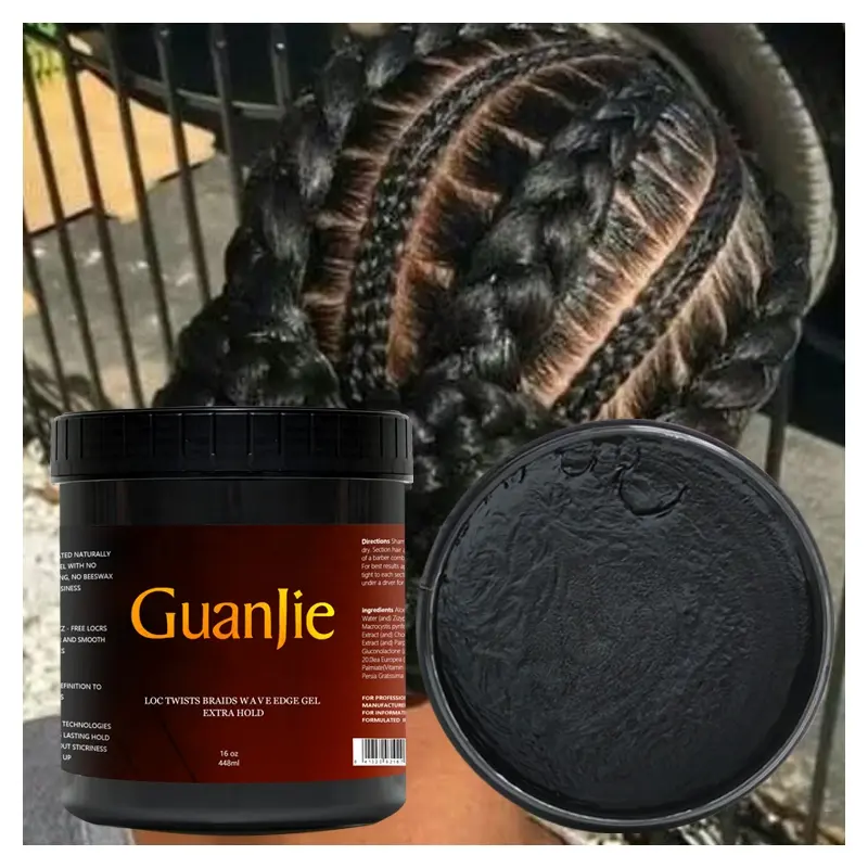 Nuovo arrivo edge control SALON SIZE 4c Organic Conditioning hair braiding gel edge control braid loc n gel 16 oz