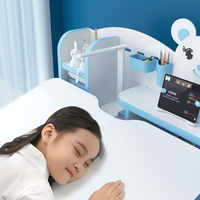 Nouveau bureau intelligent ergonomique pour enfants, vente en gros d'usine, table et chaise d'étude réglables en hauteur pour enfants, bois moderne, 10 pièces