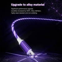 Câble de charge rapide USB-C lumineux 3A avec conducteur en cuivre pur, gaine PVC 1m pour iPhone 15/16/17 et autres téléphones