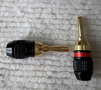 Fiche banane plaquée or 24K Connecteurs de produit de prise audio Haut-parleur Fiche banane audio 2mm