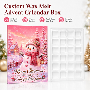 Caja de <span class=keywords><strong>Calendario</strong></span> de <span class=keywords><strong>Adviento</strong></span> Personalizada para Ceras Aromáticas de Navidad, Bandeja de PET de 24 Cavidades, Caja de Regalo de Navidad con Cavidades en Forma de Árbol - Product Image 1