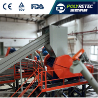 POLYRETEC Waste Film LDPE étiré PP Sacs tissés Broyeur Broyeur Rondelle à friction et ligne de séchage à compression Recyclage du plastique