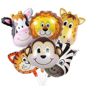 Safari Dier Hoofd Ballonnen Aap Leeuw Zebra Varken Koe Kangoeroe Folie Dier Ballon Voor Verjaardagsfeest Decoratie - Product Image 1