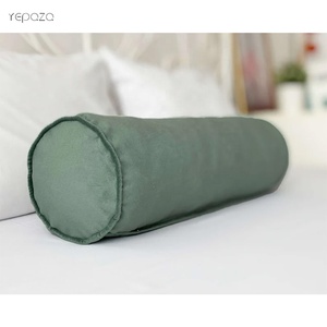 Custom Recycled Multi Colors Zipper Closure Hot Sale Round <strong>Bolster</strong> Throw Pillow <strong>Cover</strong> Soft Velvet Waist <strong>Cushion</strong> <strong>Cover</strong> - Product Image 4