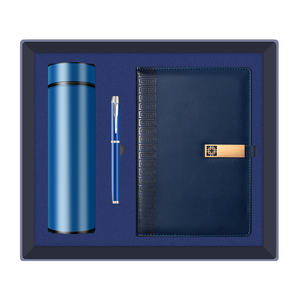 مجموعة علب هدايا ملونة للفتيات موراندي دفتر ملاحظات + قلم معدني + قارورة فراغية 3 في 1 شعار مخصص وردي عرض ترويحي - Product Image 5