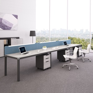 Modern Desk Partition L Shape Office <b>Table</b> Desk Workstation <b>Table</b> Luxury Office Desk Home Office Furniture 4 Person - Product Image 3
