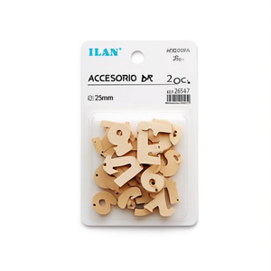 Numeri in Legno ILAN 25mm 26 Pezzi Accessorio per Artigianato - Product Image 1