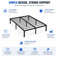 Cadre de lit double king size de luxe en fer pliable en forme de H avec tête de lit haute, design moderne, mobilier de chambre à coucher