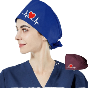 Cappelli da ospedale con stampa a cuore in Denim per divise per accessori chirurgici medici e infermieri - Product Image 2