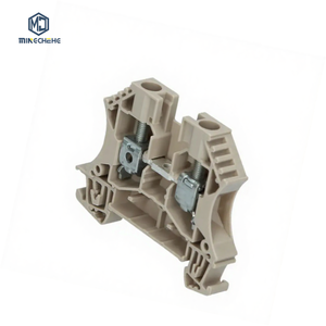 WDU 6 Feed-Through Screw Terminal <b>Block</b> mm 41 a 800 V Dark Beige TS35 2-Pole Nickel-Plated Copper DIN Rail <b>Mount</b> - Product Image 4
