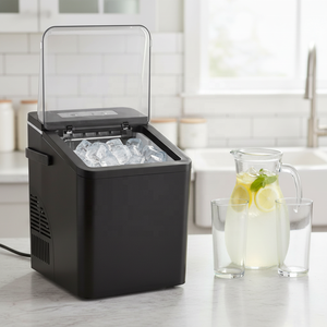 Machine à glaçons électrique autonettoyante OUSHENG 9 bacs, avec écran tactile, <span class=keywords><strong>6</strong></span> <span class=keywords><strong>minutes</strong></span> de production, 24h de fonctionnement, 18 kg/jour, capacité 1,5 L, autoportante - Product Image 5