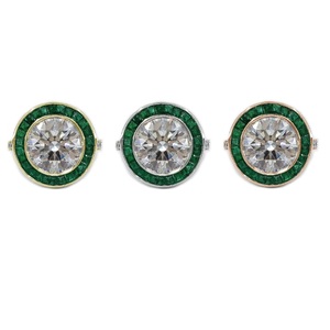 Production rapide de bijoux spécialisés de haute qualité en or blanc massif 18 carats avec diamant et émeraude d'Afrique, sertissage clos pour mariage - Product Image 4