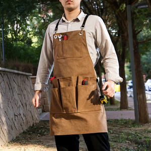 Tablier en toile <span class=keywords><strong>de</strong></span> coton 16 oz résistant à l'usure, lavable, multifonctionnel, avec ceinture et 9 poches à outils, pour jardinage, réparation, cordonnier, charpentier, homme - Product Image 3