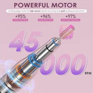 Taladro de Uñas Profesional Recargable, 45000 RPM, Control Táctil, Más de 15 Horas de Duración de la Batería, Eléctrico y Portátil - Product Image 3