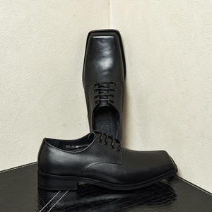 Nouvelles chaussures habillées italiennes faites à la main, à bout carré, classiques et élégantes, chaussures de ville et oxfords en cuir pour hommes, design tendance. - Product Image 3
