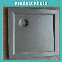 Receveur de douche texturé noir en ABS et résine, durable et de qualité supérieure, avec trou de drainage – Carrelage décoratif élégant pour zone de douche de salle de bain moderne