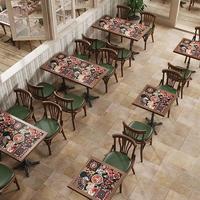 Ensemble de tables et chaises de restaurant commercial moderne, en bois, pour café, bistrot, hôtel, meubles de restaurant, tables et chaises en gros