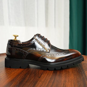Zapatos Oxford de Hombre Británicos, Impermeables, de Cuero Genuino, Punta Cerrada, Hechos a Mano, para Boda, Formales, Casuales de Negocios, Antideslizantes, con Hebillas y Correas - Product Image 2