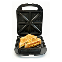 Grille-pain électrique automatique 4 tranches 2000W avec plaques antiadhésives, voyants LED, machine compacte pour panini et petit-déjeuner à domicile
