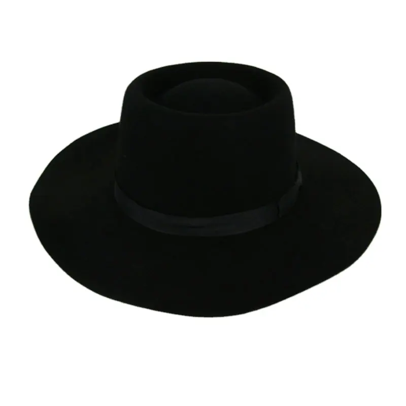 Wholesale Wide Brim Wool Fedora Hats Durable Modern Luxury Mens Black Felt Hat