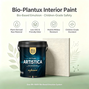 Revêtement liquide acrylique bio-based VALIDEA, revêtement décoratif intérieur écologique, faible teneur en COV, inodore, lavable, application par pulvérisation - Product Image 1