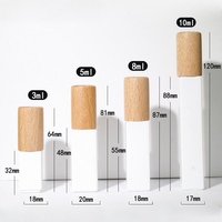 Flacon de parfum vide en verre blanc mat au design unique avec bouchon en bois 5ml 10ml