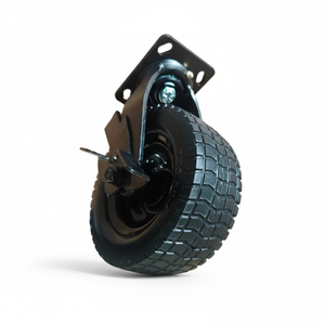 Roue pivotante en acier <span class=keywords><strong>de</strong></span> 8 pouces, résistante à l'usure, amortissante, robuste, en polyfoam solide, avec frein à pédale et <span class=keywords><strong>bande</strong></span> <span class=keywords><strong>de</strong></span> <span class=keywords><strong>roulement</strong></span> - Product Image 1