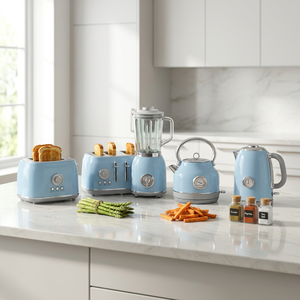 Ensemble d'appareils de cuisine BESTONE 08 : mixeur, cafetière, grille-pain, bouilloire électrique, couleur personnalisée, boîte cadeau en plastique, OEM - Product Image 1