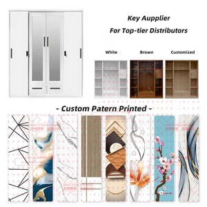 Armario de Metal con Impresión Personalizada, Armario de Acero de 4 Puertas con Puerta Corredera con Espejo, Muebles Modernos para Dormitorio, Venta al Por Mayor a Precio Económico - Product Image 3