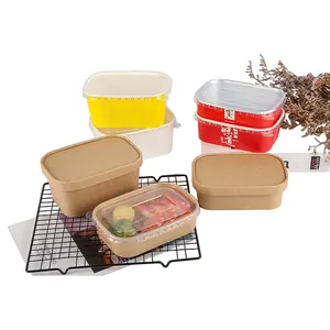 Descartável eco amigável redondo kraft papel personalizado impresso caixa embalagem togo alimentos caixas