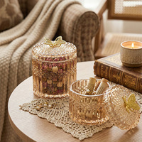 Bocaux de rangement en verre cristal modernes et simples, décorations pour la maison et la chambre avec couvercles, coupelles à fruits, boîtes à bijoux, bonbons nostalgiques