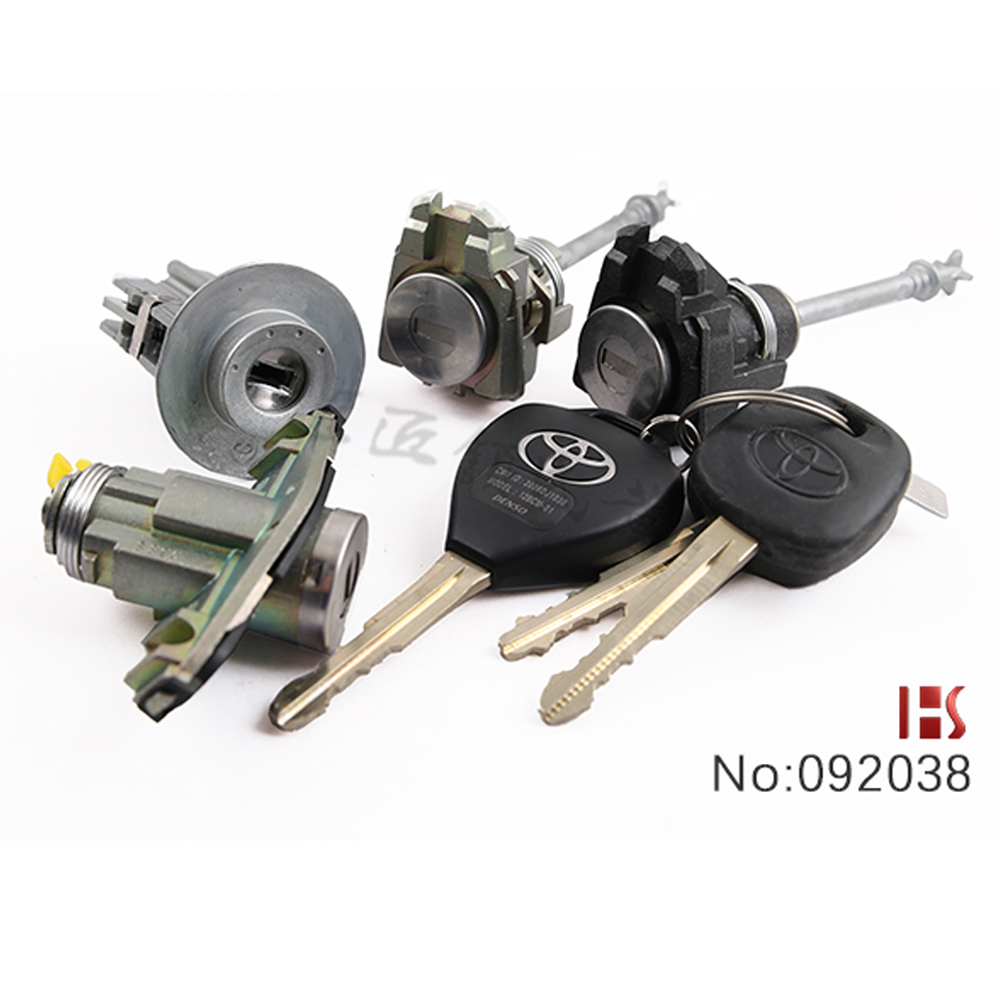 Original Toyota Corolla Ignition, Door, and Trunk Lock Set (Coded