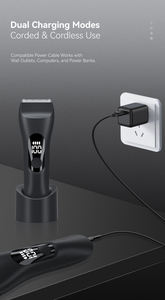 男性用フェイシャルヘアトリマー 電気シェーバー 防水 ウェット/ドライ ロータリーセラミックブレード リチウム電池 - Product Image 3