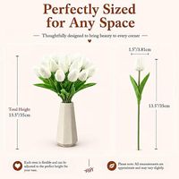 Bunga Tulip Putih YM, Bunga Tiruan Sentuhan Asli, Rangkaian Tulip Palsu, Dekorasi Rumah, Dekorasi Meja Makan, Dekorasi Pernikahan