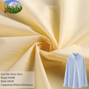 75D Cool Cotton 55% PLA 45% Polyester Corn Fiber Fabric 94gsm woven Fabric for Women's Clothes Blouse