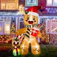 Christmas Ourwarm Christmas Outdoor Gingerbread Man Muecos Inflables De Navidad Inflat 5ft 8ft 6ft Decor With Led Light