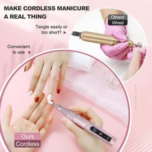 Professional Portable Cordless Nail <b>Drill</b> Machine 35000RPM LCD Display 12pcs Bits 6pcs Nails Set Made Durable Plastic - Product Image 2